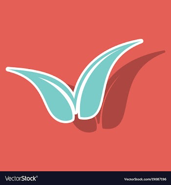 Sticker leaves logo template vector image