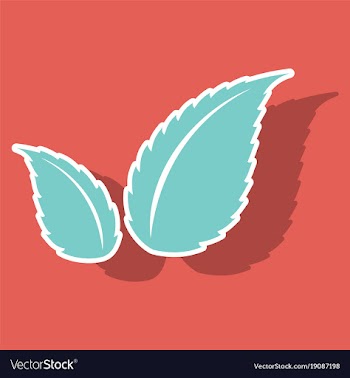 Sticker leaves logo template vector image