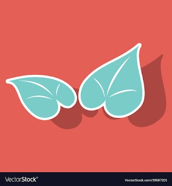Sticker leaves logo template vector image