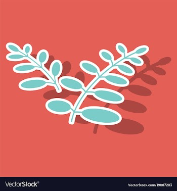 Sticker leaves logo template vector image