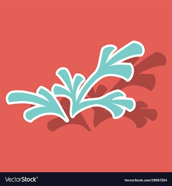 Sticker leaves logo template vector image