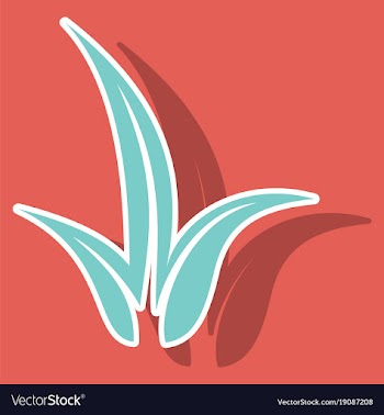 Sticker leaves logo template vector image