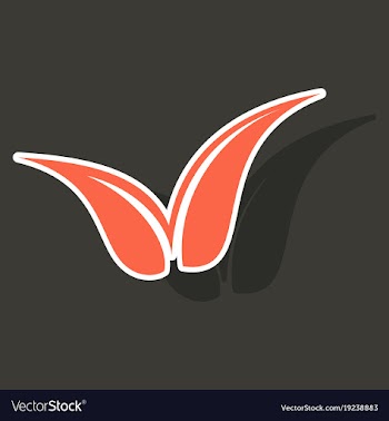 Sticker leaves logo template vector image