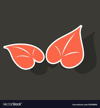Sticker leaves logo template vector image