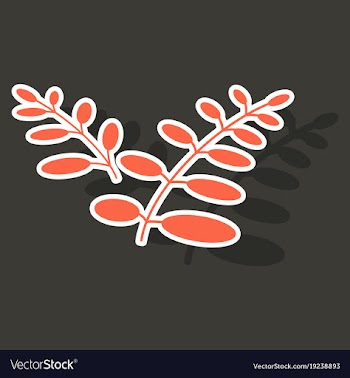 Sticker leaves logo template vector image