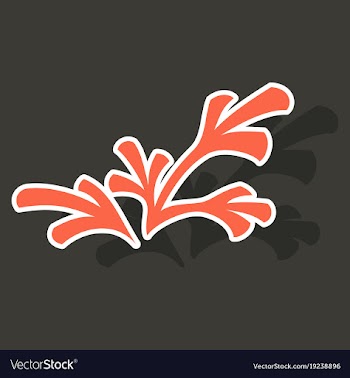 Sticker leaves logo template vector image