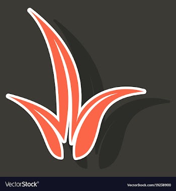 Sticker leaves logo template vector image