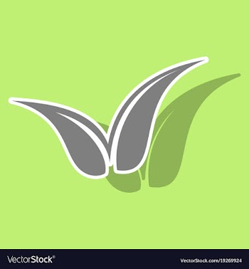 Sticker leaves logo template vector image