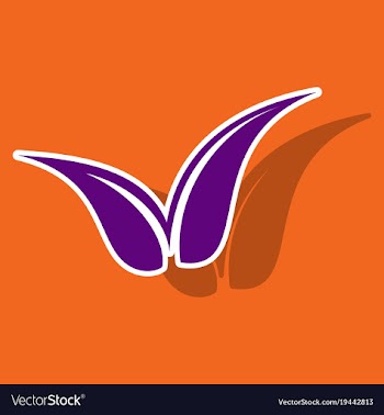 Sticker leaves logo template vector image