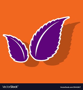 Sticker leaves logo template vector image