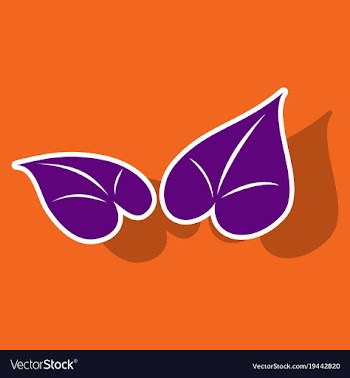 Sticker leaves logo template vector image