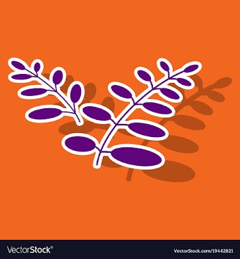 Sticker leaves logo template vector image