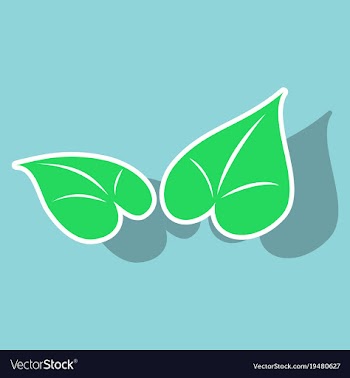 Sticker leaves logo template vector image
