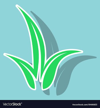 Sticker leaves logo template vector image