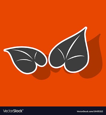 Sticker leaves logo template vector image