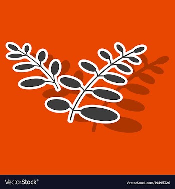 Sticker leaves logo template vector image