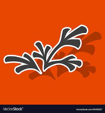 Sticker leaves logo template vector image