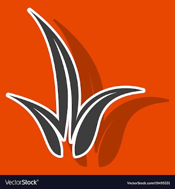 Sticker leaves logo template vector image