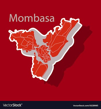 Sticker line art design - mombasa city map vector image