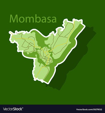 Sticker line art design - mombasa city map vector image