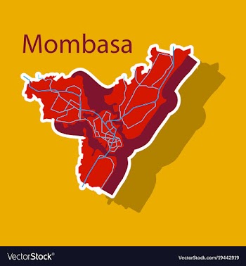 Sticker line art design - mombasa city map vector image
