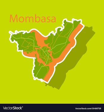 Sticker line art design - mombasa city map vector image