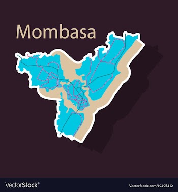 Sticker line art design - mombasa city map vector image