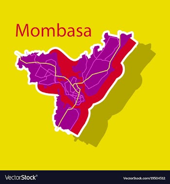 Sticker line art design - mombasa city map vector image