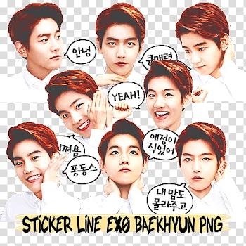 STICKER LINE EXO BAEKHYUN Special transparent background PNG clipart