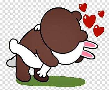 Sticker Line Friends Messaging apps Brown bear, line transparent background PNG clipart