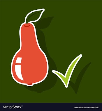 Sticker logo for whole ripe juicy fruit pear vector image