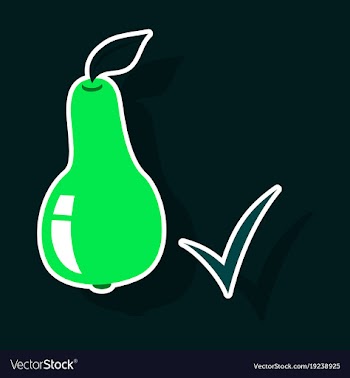 Sticker logo for whole ripe juicy fruit pear vector image
