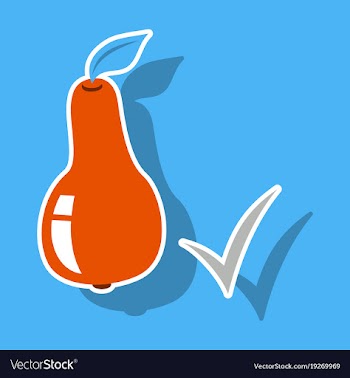 Sticker logo for whole ripe juicy fruit pear vector image