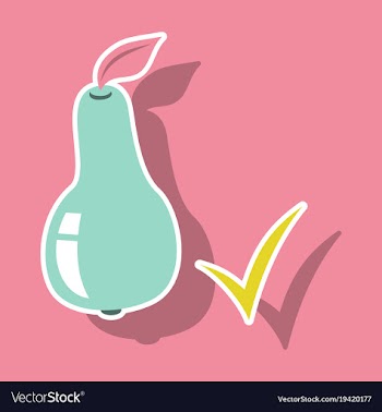 Sticker logo for whole ripe juicy fruit pear vector image
