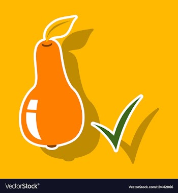 Sticker logo for whole ripe juicy fruit pear vector image
