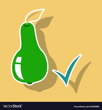 Sticker logo for whole ripe juicy fruit pear vector image