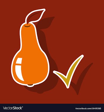 Sticker logo for whole ripe juicy fruit pear vector image
