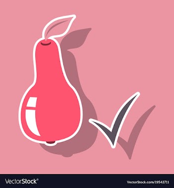 Sticker logo for whole ripe juicy fruit pear vector image