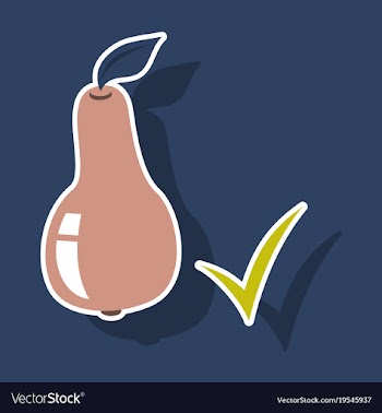 Sticker logo for whole ripe juicy fruit pear vector image