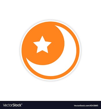 Sticker logo moon and star on a white background vector image