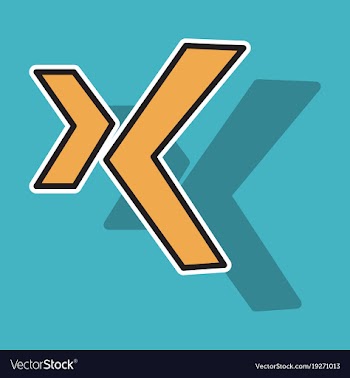 Sticker logo xing icon social social media social vector image