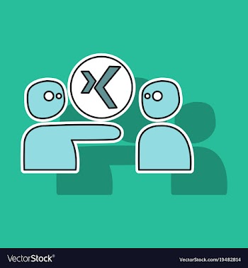 Sticker logo xing icon social social media social vector image
