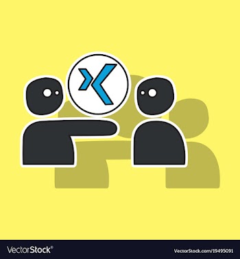 Sticker logo xing icon social social media social vector image