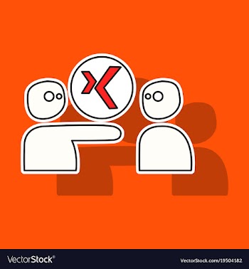 Sticker logo xing icon social social media social vector image