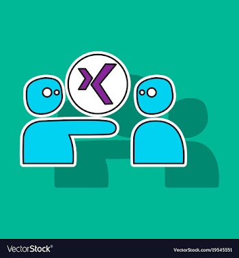 Sticker logo xing icon social social media social vector image