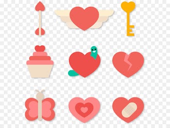 Sticker Love - Cute pink love sticker flat 