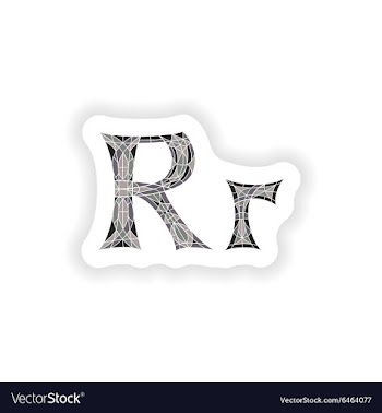 Sticker Low poly letter R in gray mosaic polygon vector image