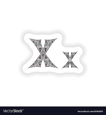 Sticker Low poly letter X in gray mosaic polygon vector image