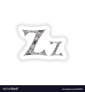 Sticker Low poly letter Z in gray mosaic polygon vector image