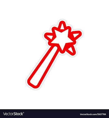 Sticker magic wand on a white background vector image